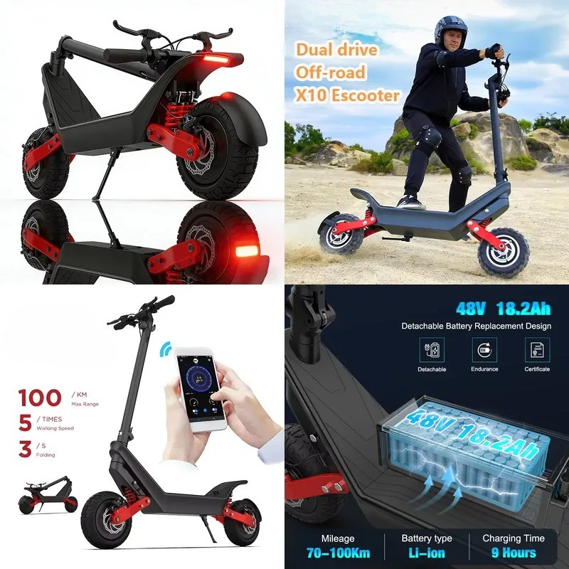 Electric Scooter Adults - Potente Scooter Eléctrico X10 de 2000W